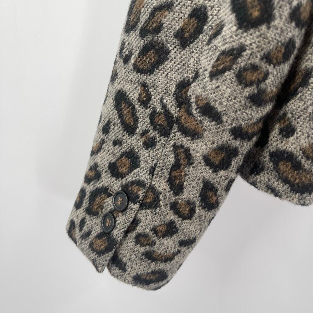 LOFT ANN TAYLOR Blazer Small Wool Blend Business Animal Print Office Work Career - Picture 10 of 12
